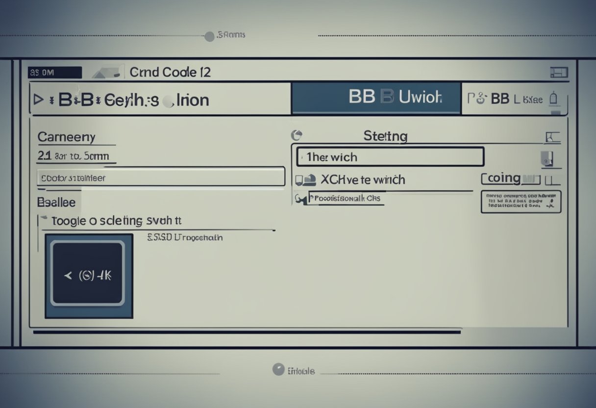 Uma tela de computador com um cursor clicando em um menu de configurações, selecionando a opção "BB Code" e alternando o interruptor para ativá-lo.