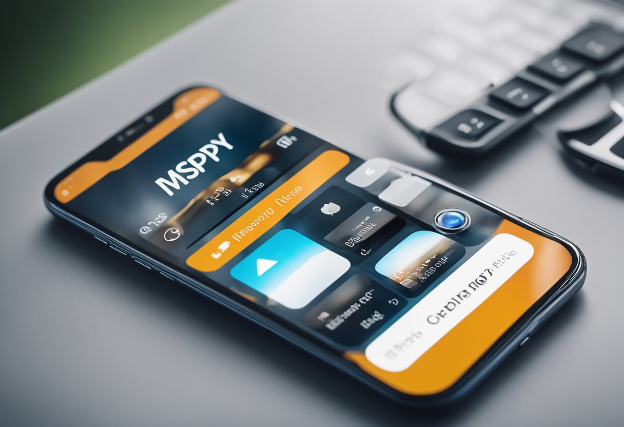 Um smartphone com o processo de instalação do aplicativo mSpy na tela