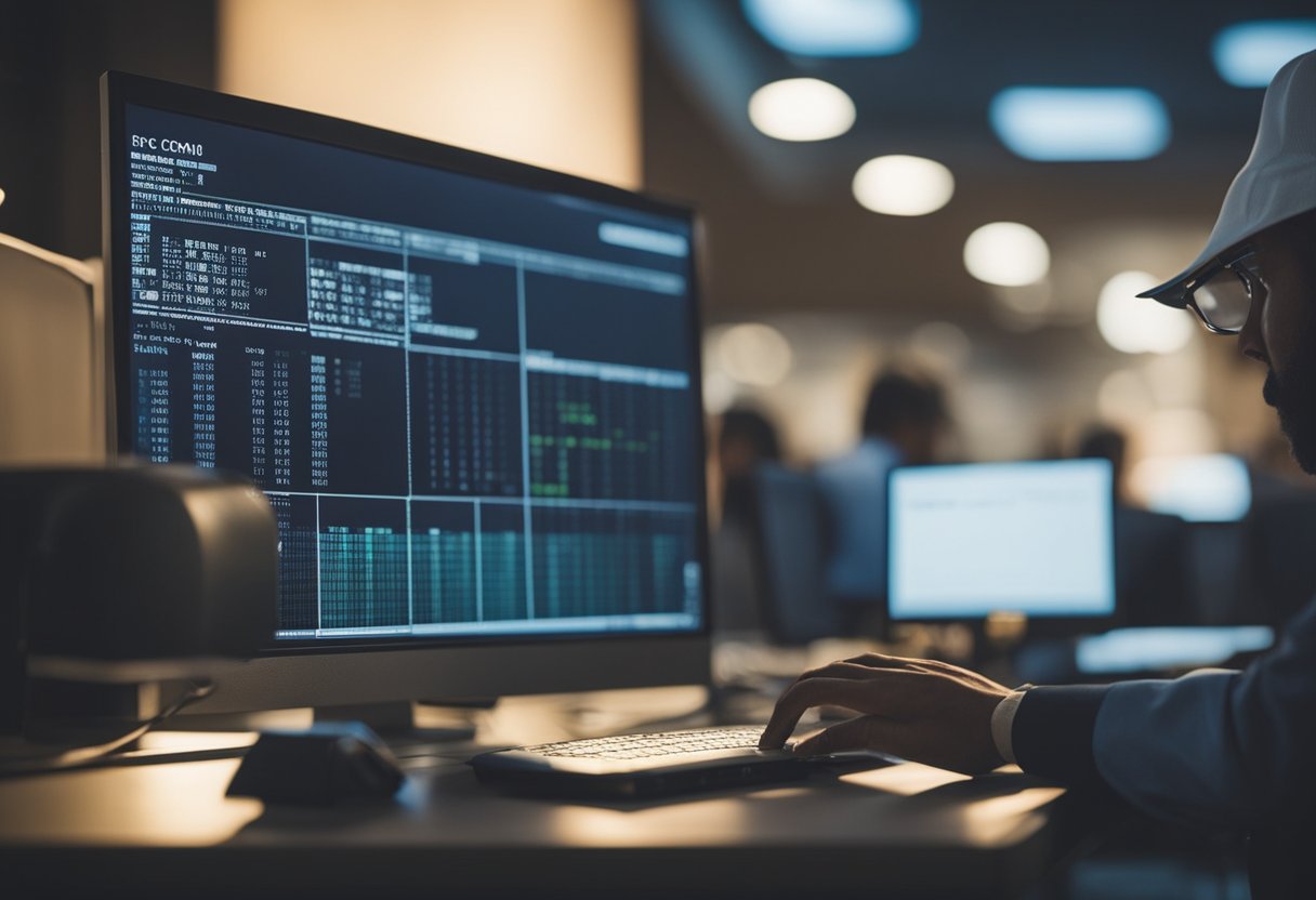 Uma pessoa usando um computador para procurar informações de alguém usando um número de CPF