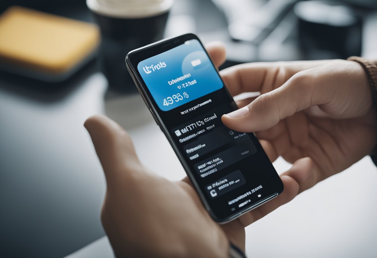 Uma pessoa segurando um cartão Todos e usando um telefone para agendar uma consulta médica