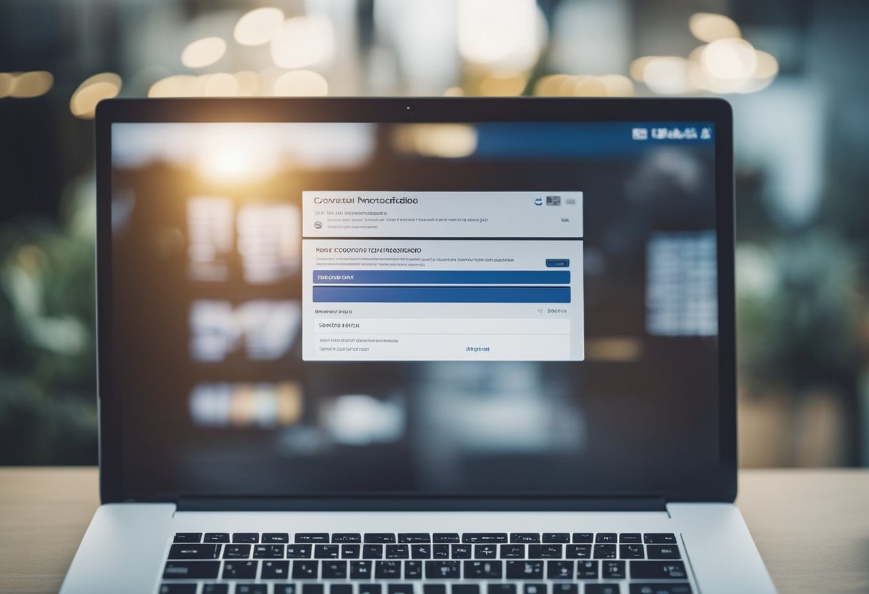 Uma pessoa usando um computador para acessar um site do governo, inserindo informações pessoais e selecionando a opção para mudar a senha do Cartão Cidadão.