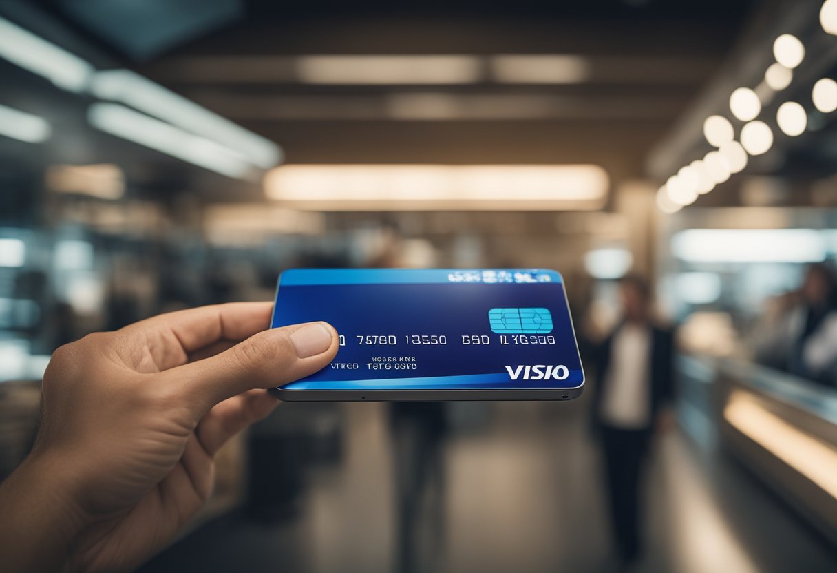 Uma pessoa usando um smartphone para acompanhar seu cartão de crédito do Banco PAN, com o logotipo do banco visível na tela.