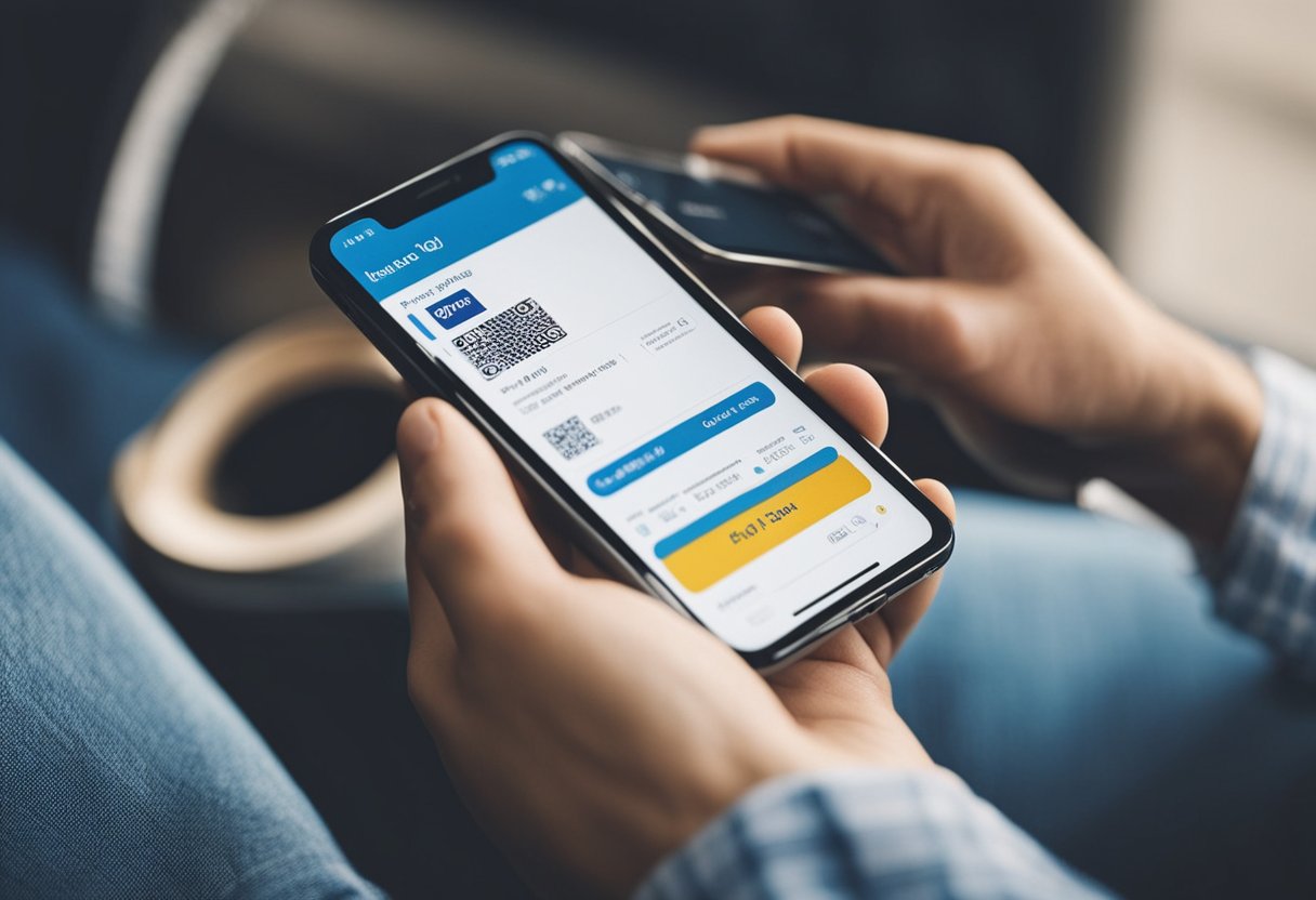 Uma pessoa usando um smartphone para acompanhar a entrega do seu cartão do Banco PAN
