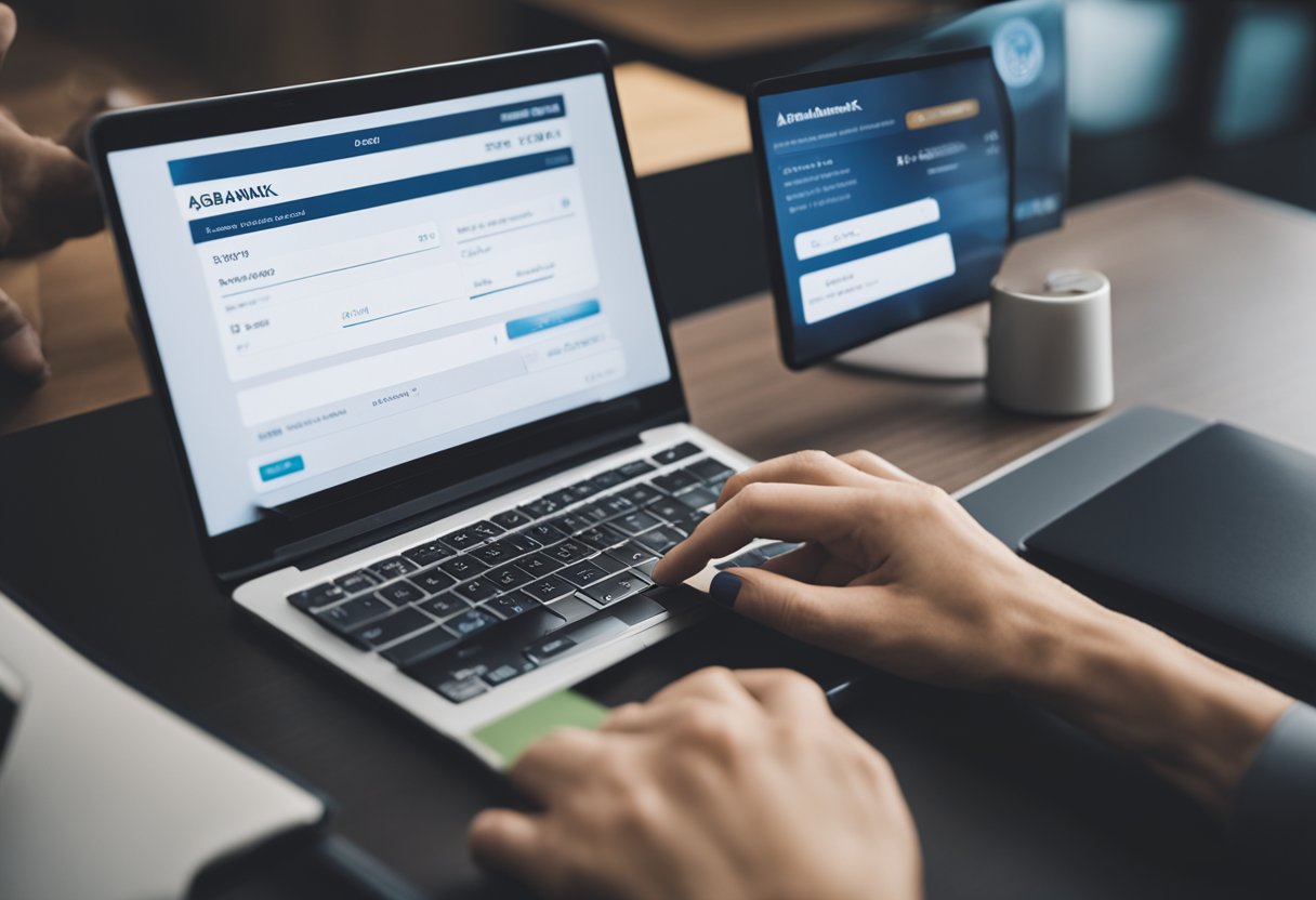 Uma pessoa fazendo login em sua conta Agibank enquanto rastreia seu cartão Agibank