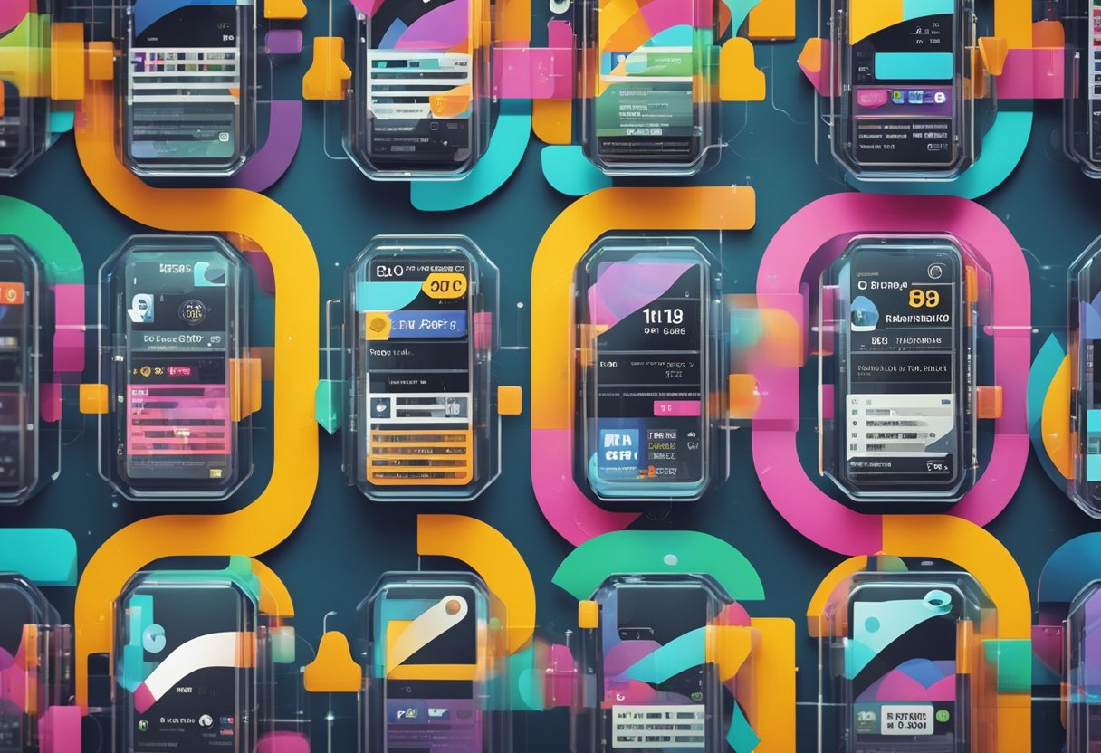 Um cartão Iti Itaú colorido cercado por ícones de rastreamento digital