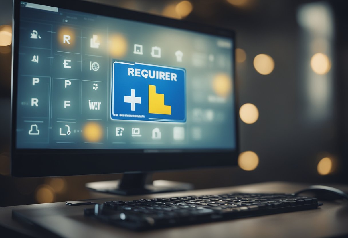 Uma tela de computador exibindo um símbolo de aviso com a mensagem "Ocorreu um erro ao processar sua solicitação." Uma expressão perplexa no rosto de um usuário.