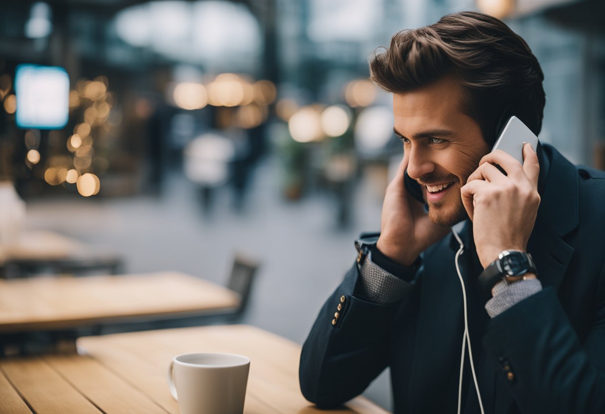 Uma pessoa ao telefone discutindo FGTS e saques de aniversário