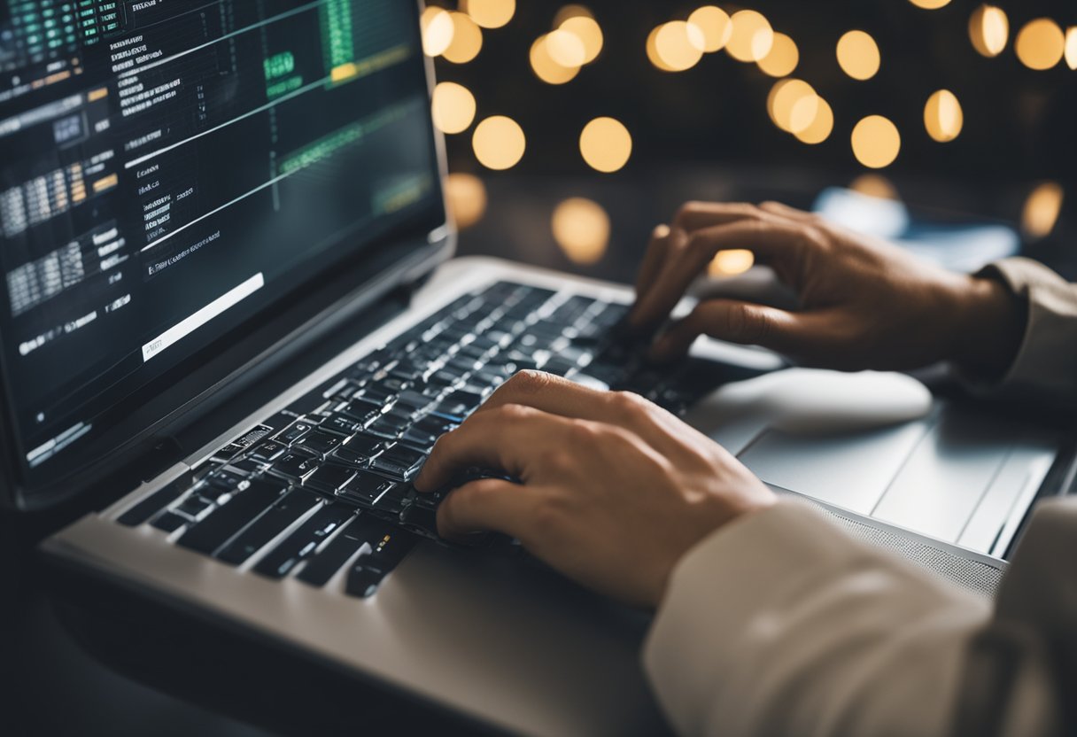 Uma pessoa usando um computador para pesquisar requisitos educacionais inserindo um número de CPF