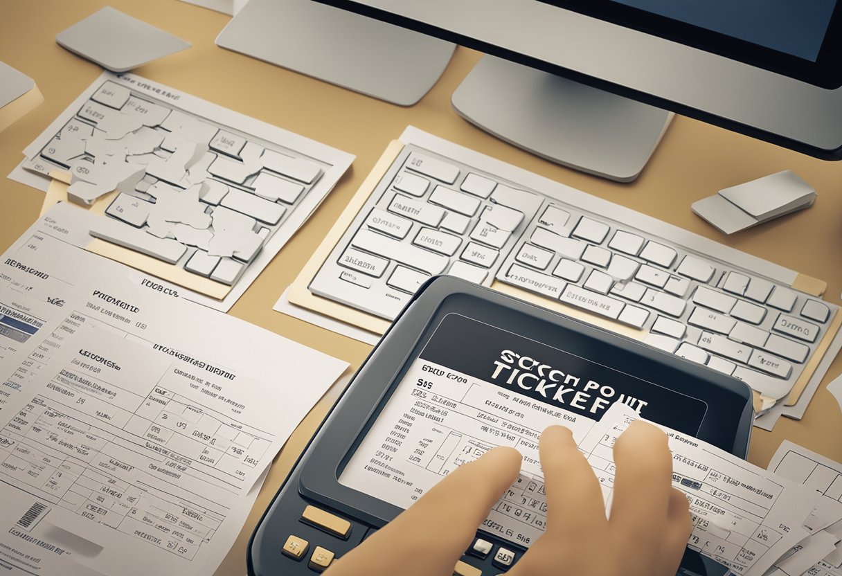 Uma pessoa usando um computador para buscar ingressos inserindo um número de CPF