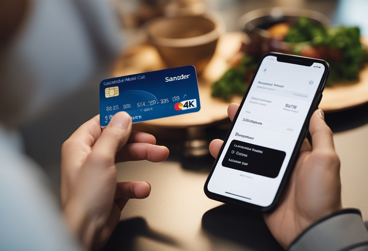 Uma pessoa acessando o saldo do seu cartão de refeição Santander online