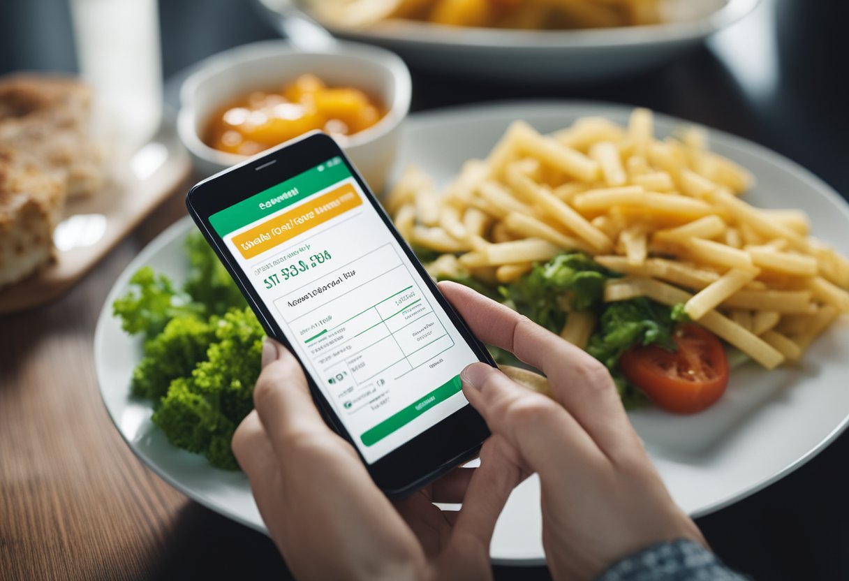 Uma pessoa usando um smartphone para verificar o saldo do seu vale-refeição escolar