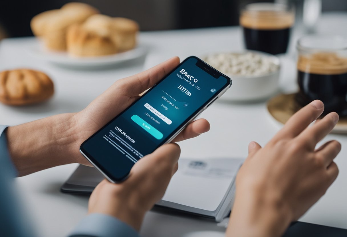 Uma pessoa usando um smartphone para abrir uma conta digital no Banco Inter