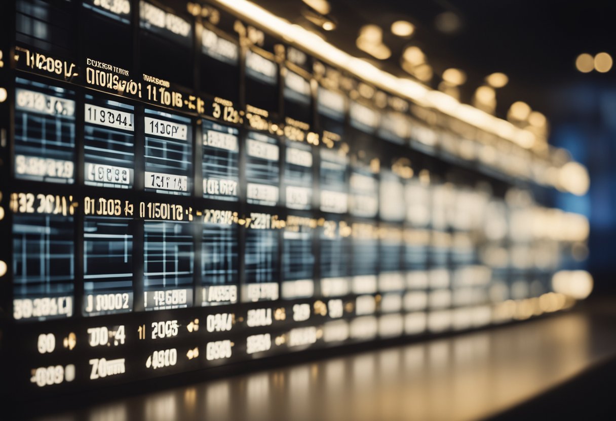 Uma linha de etapas de aprovação, com um cronômetro mostrando a duração de cada etapa