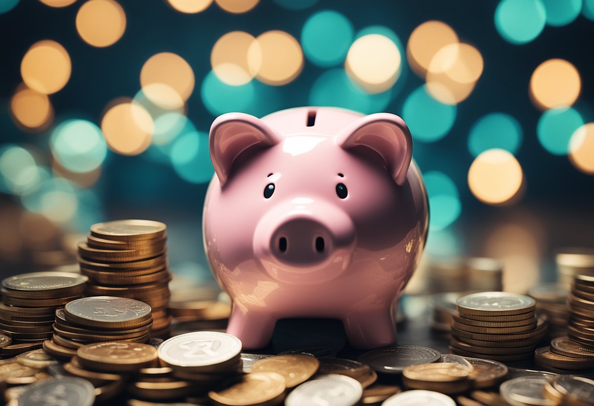 Um cofre enviando dinheiro através de uma transação digital