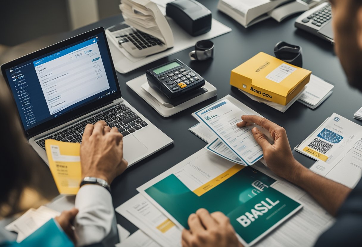 Um cliente comparando ofertas de diferentes bancos, com foco nas opções de crédito do Banco do Brasil