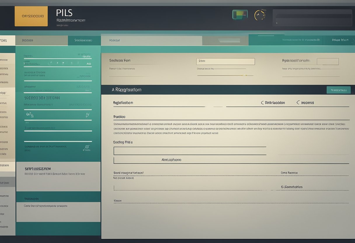 Uma tela de computador exibindo um formulário de registro PIS com campos para informações pessoais e um botão de enviar