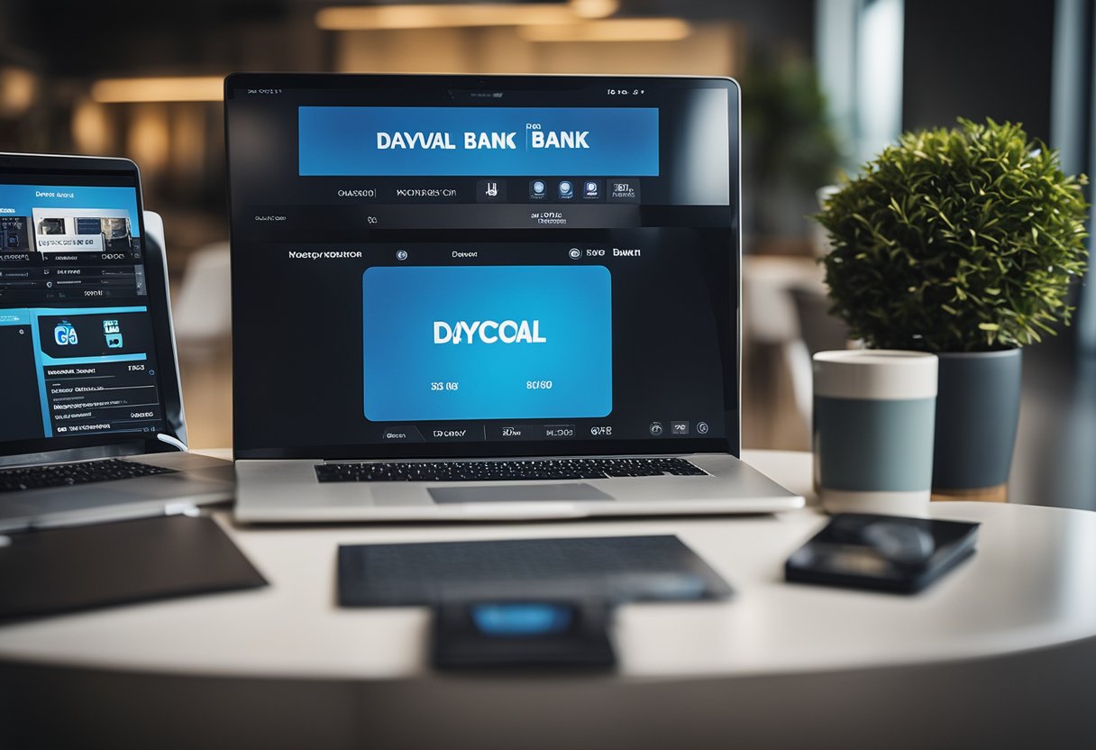 Um dispositivo digital exibindo serviços e produtos do banco Daycoval