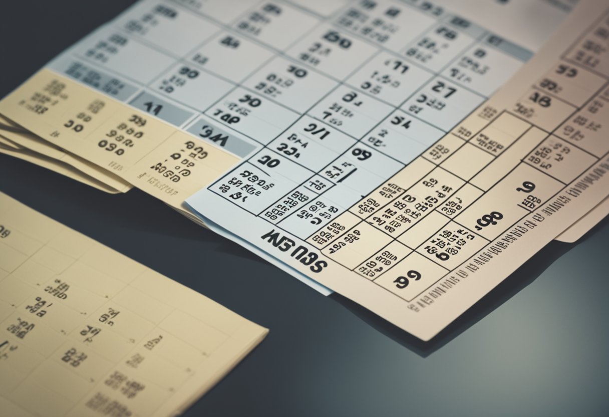 Um contracheque com o 14º salário e deduções do INSS, com um calendário mostrando a data de pagamento esperada