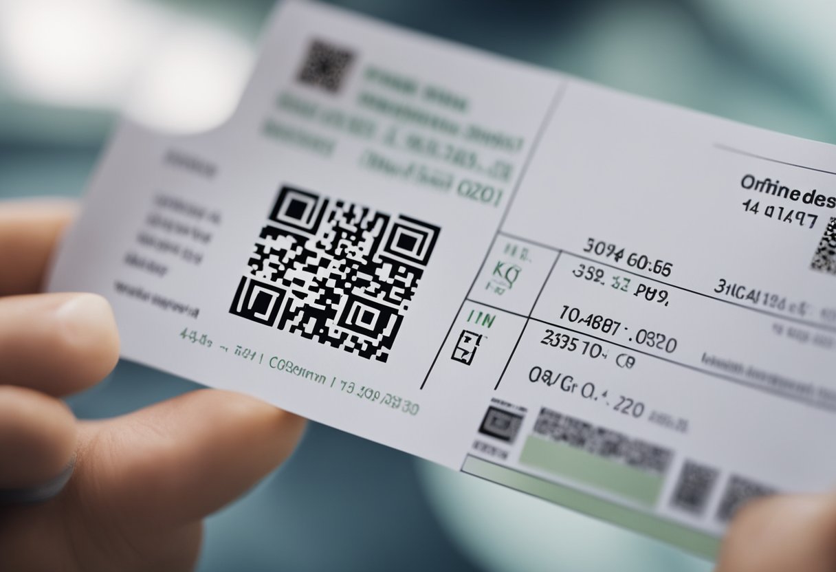 Uma pessoa usando um smartphone para escanear um código QR em um recibo de depósito bancário