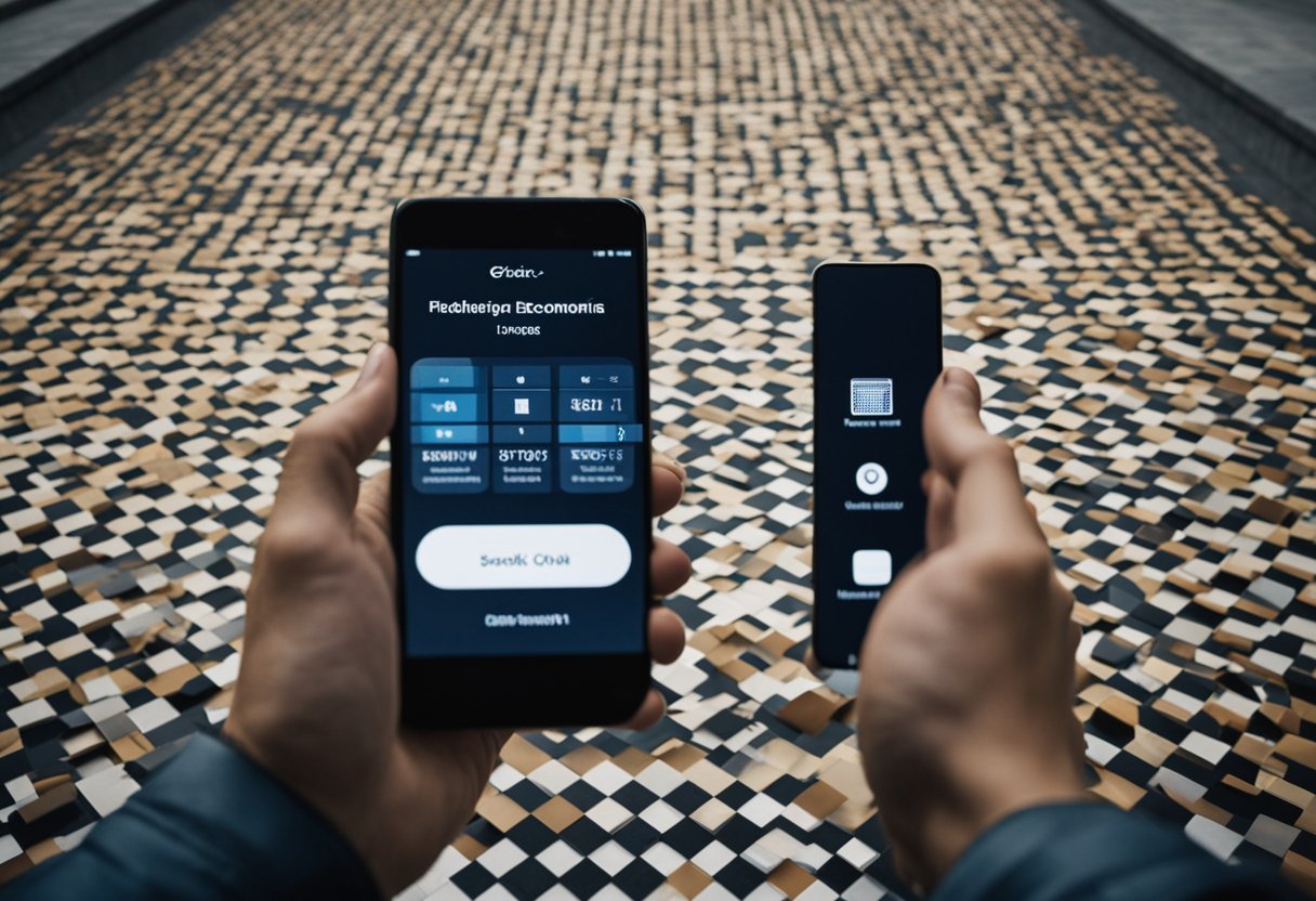Uma pessoa usando um smartphone para desbloquear a função PIX no aplicativo da Caixa Econômica Federal
