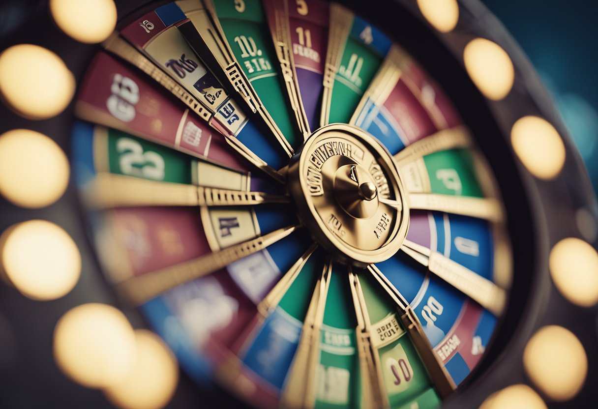 Uma mão se estendendo para girar a roda da loteria