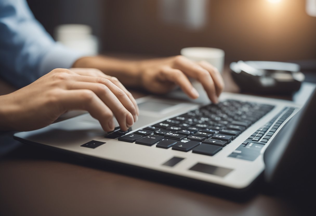 Uma pessoa usando um computador para procurar uma data de nascimento usando um número de CPF