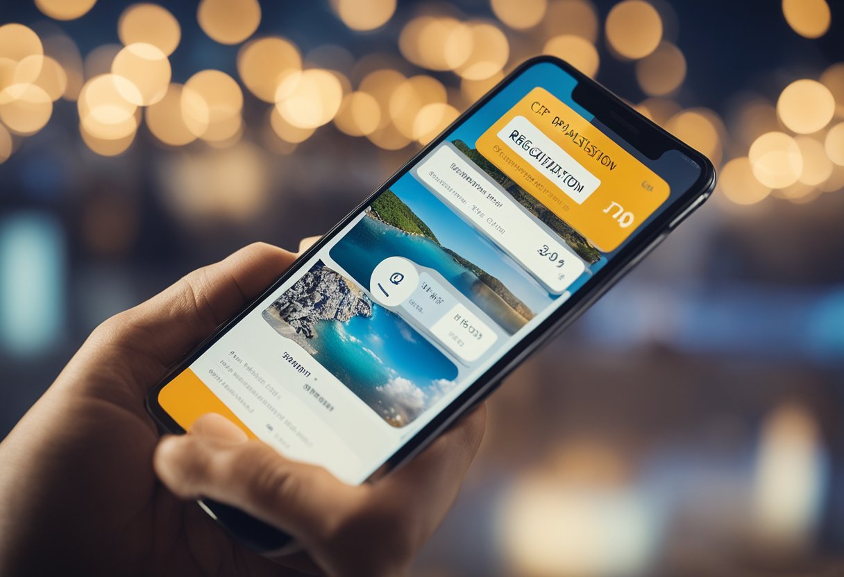 Uma tela de smartphone exibindo o processo de registro do CPF em um aplicativo PIX, com uma lupa pairando sobre a tela para ênfase.