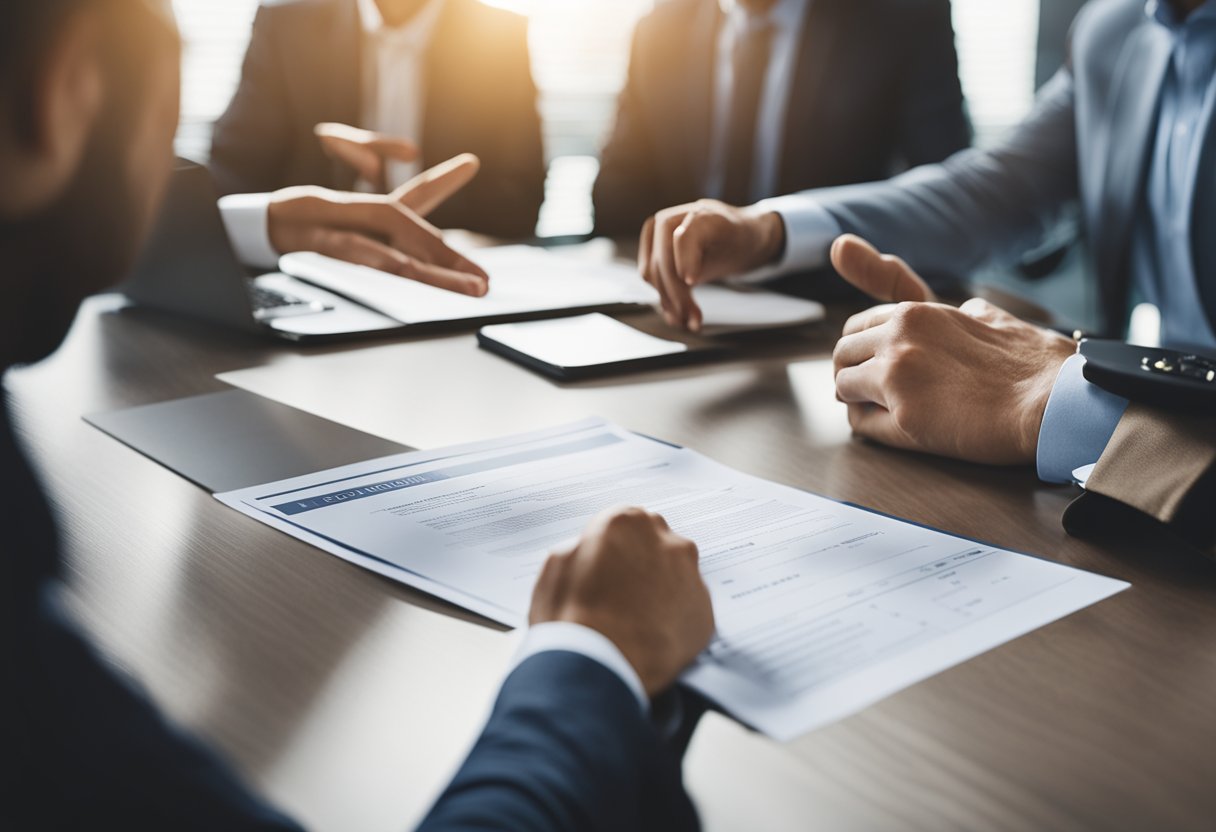 Uma pessoa em uma mesa recebendo um documento devolvido com um código de motivo 02, enquanto outra pessoa observa com preocupação.