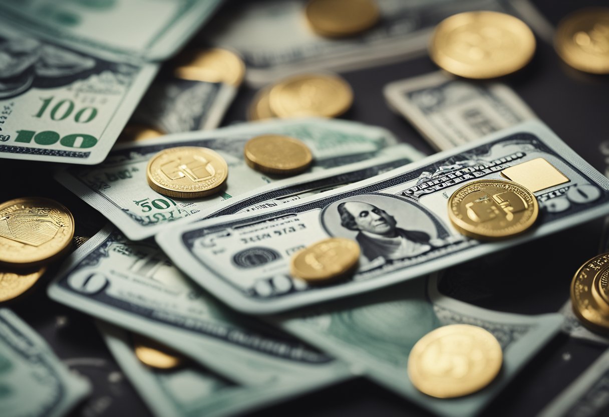 Um cartão de crédito com um monte de dinheiro simbolizando fundos sendo retidos