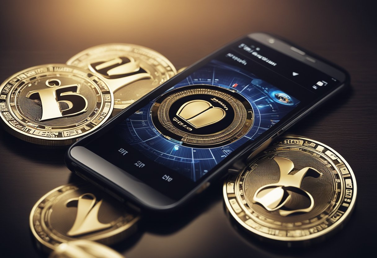 Uma transação digital entre um smartphone e um site de cassino, com um símbolo de cadeado seguro e um fluxo contínuo de dinheiro através do sistema PIX