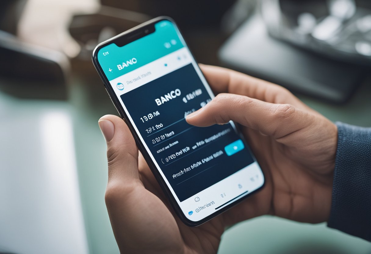 Uma pessoa usando um smartphone para procurar o endereço do Banco Inter online
