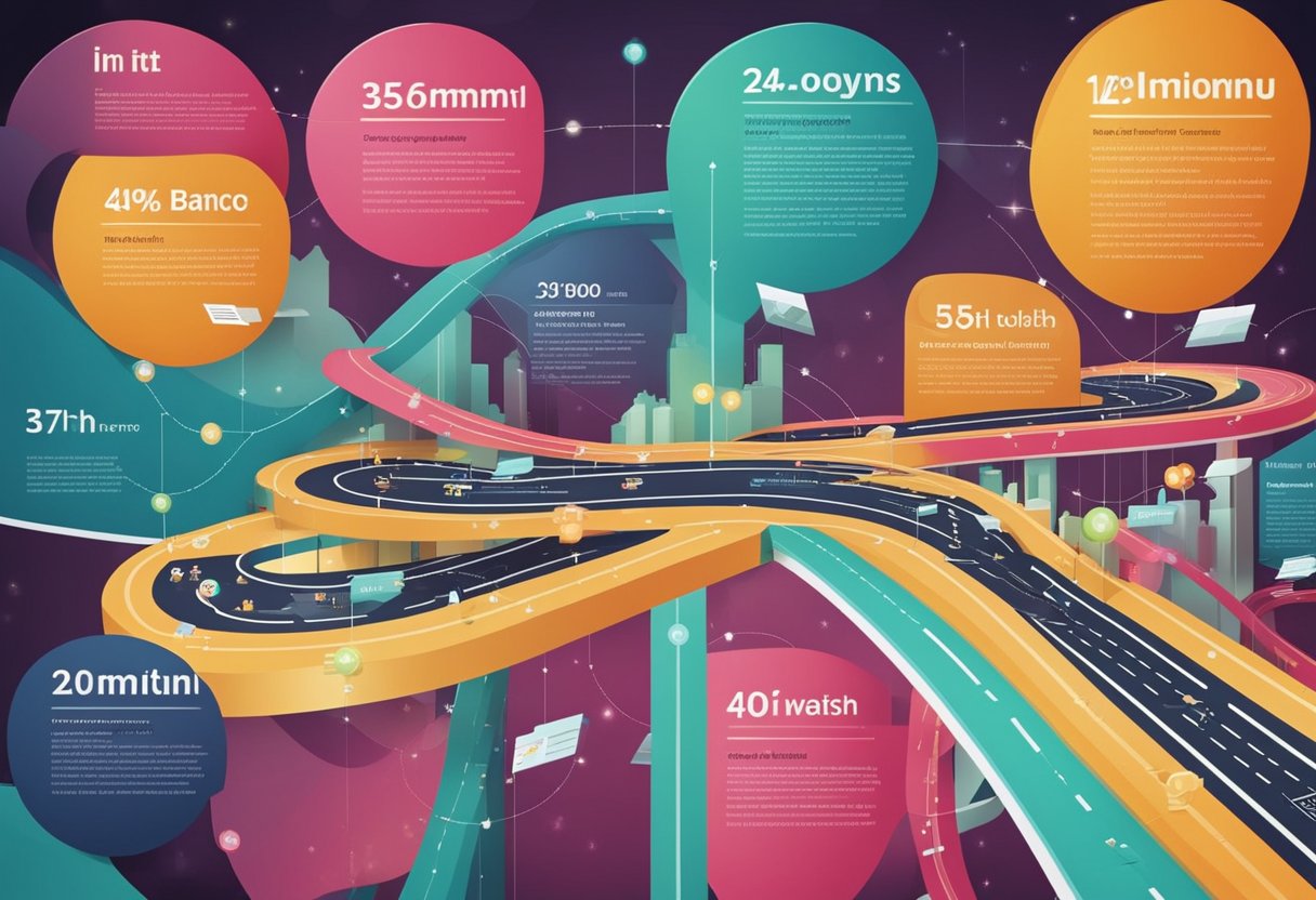 Uma infografia colorida mostrando um caminho com vários pontos de verificação representando diferentes maneiras de acumular pontos no programa do Banco Inter.