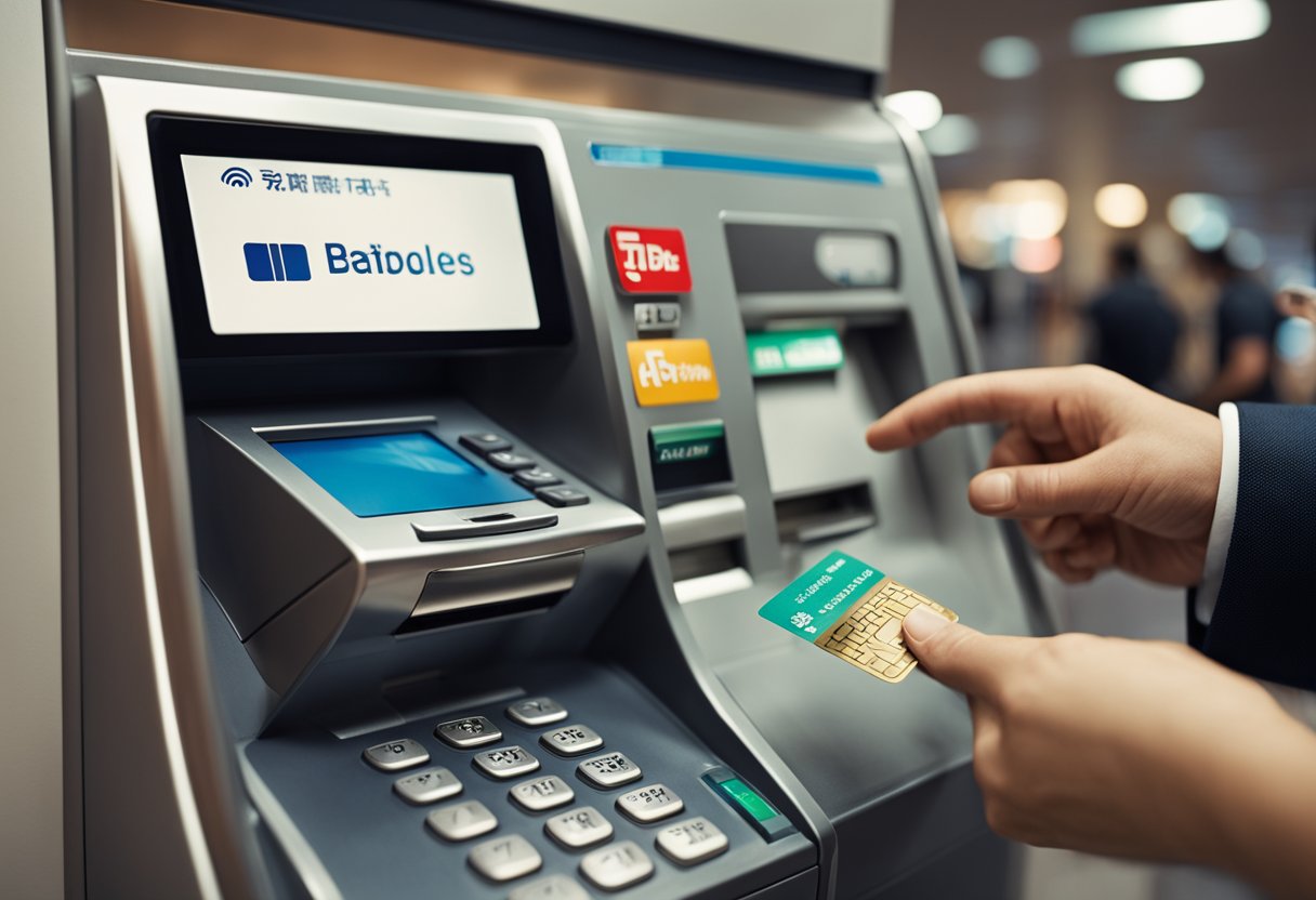 Uma pessoa tentando entrar sua senha do cartão BB três vezes em um caixa eletrônico sem sucesso.