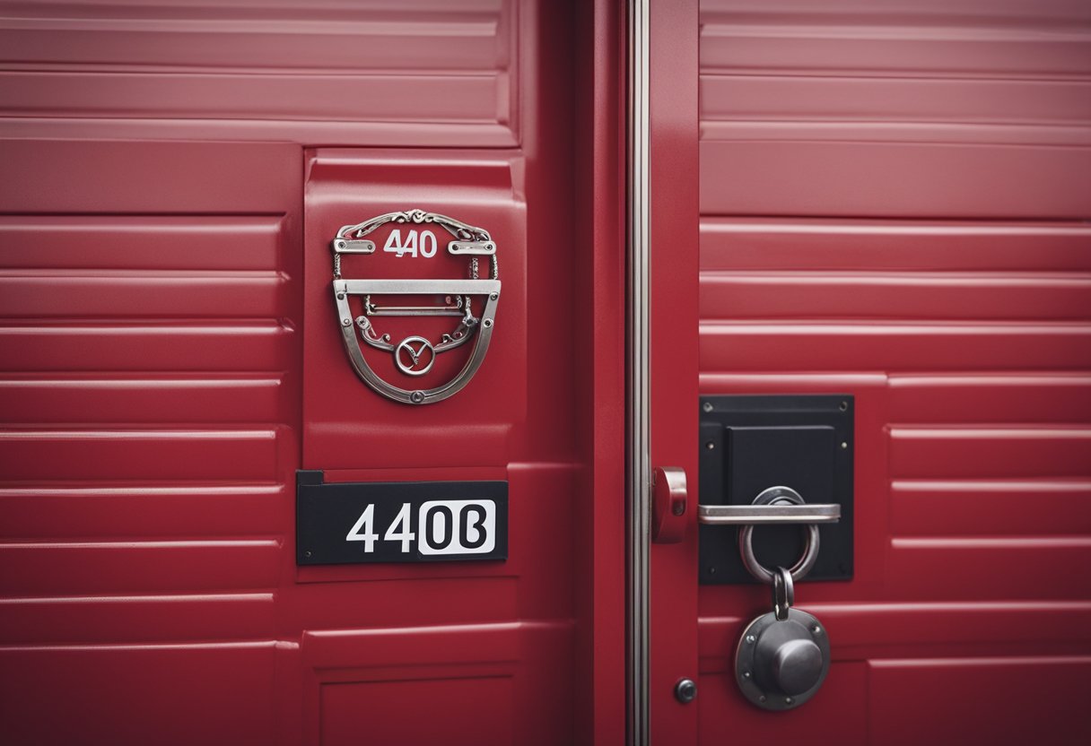 Uma porta trancada com um sinal vermelho de "403 Proibido" e um logo da Caixa Tem