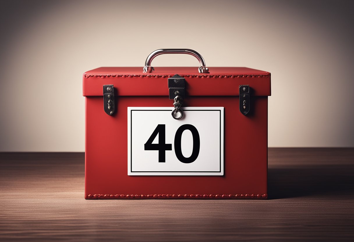 Uma caixa fechada e trancada com um sinal vermelho de "403 Proibido" na frente