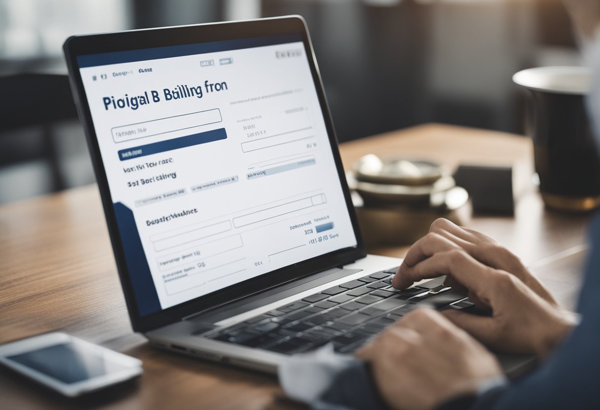Uma pessoa usando um laptop para se inscrever na cobrança digital da Casas Bahia