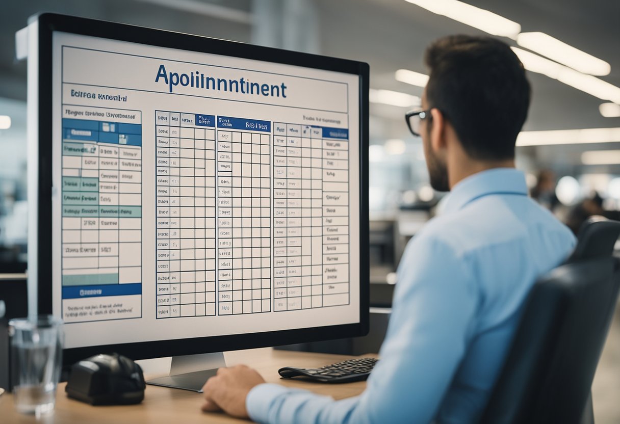 Uma pessoa agendando um atendimento usando o Cartão TOP em um centro de atendimento