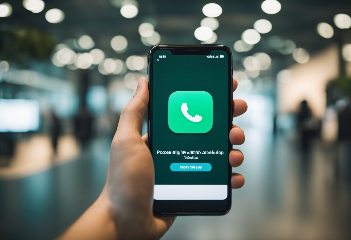 Uma tela de telefone com um recurso de chat oculto no aplicativo WhatsApp
