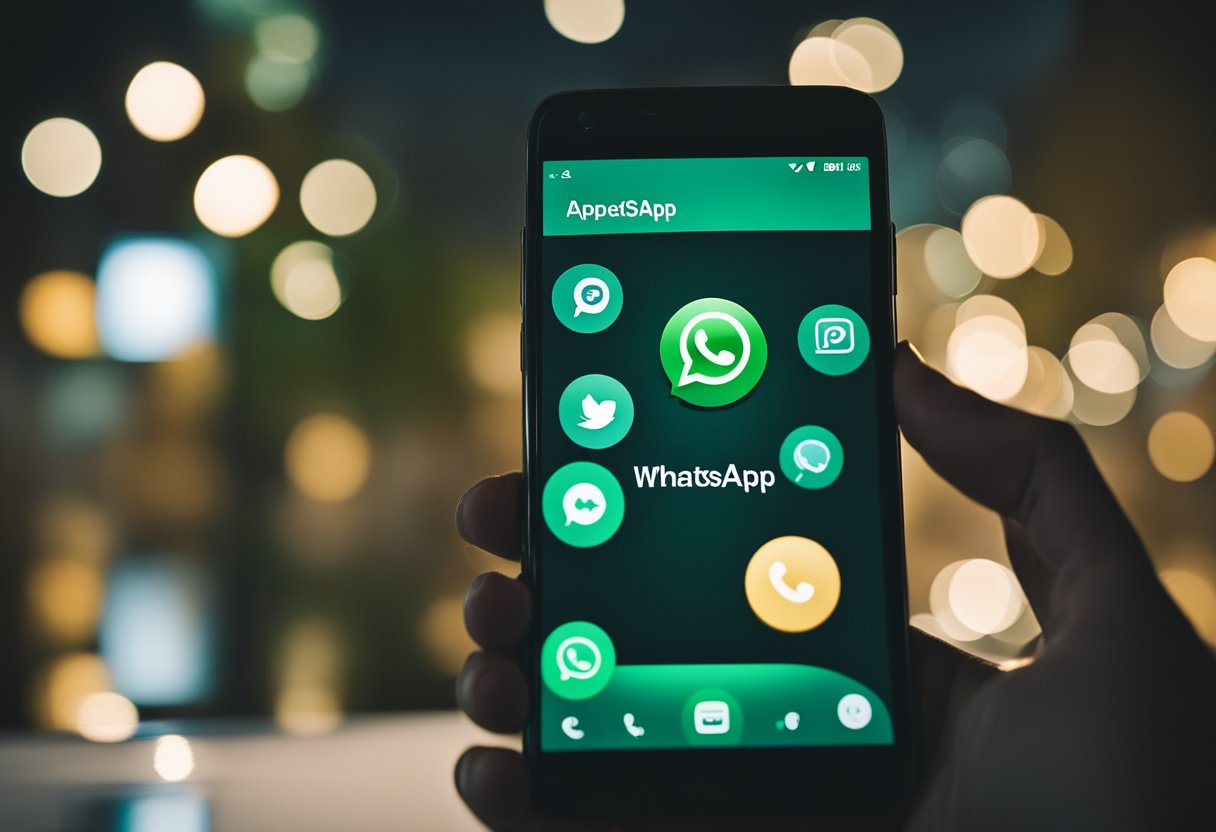 Uma tela de smartphone exibindo o aplicativo WhatsApp com o recurso de conversa oculta ativado