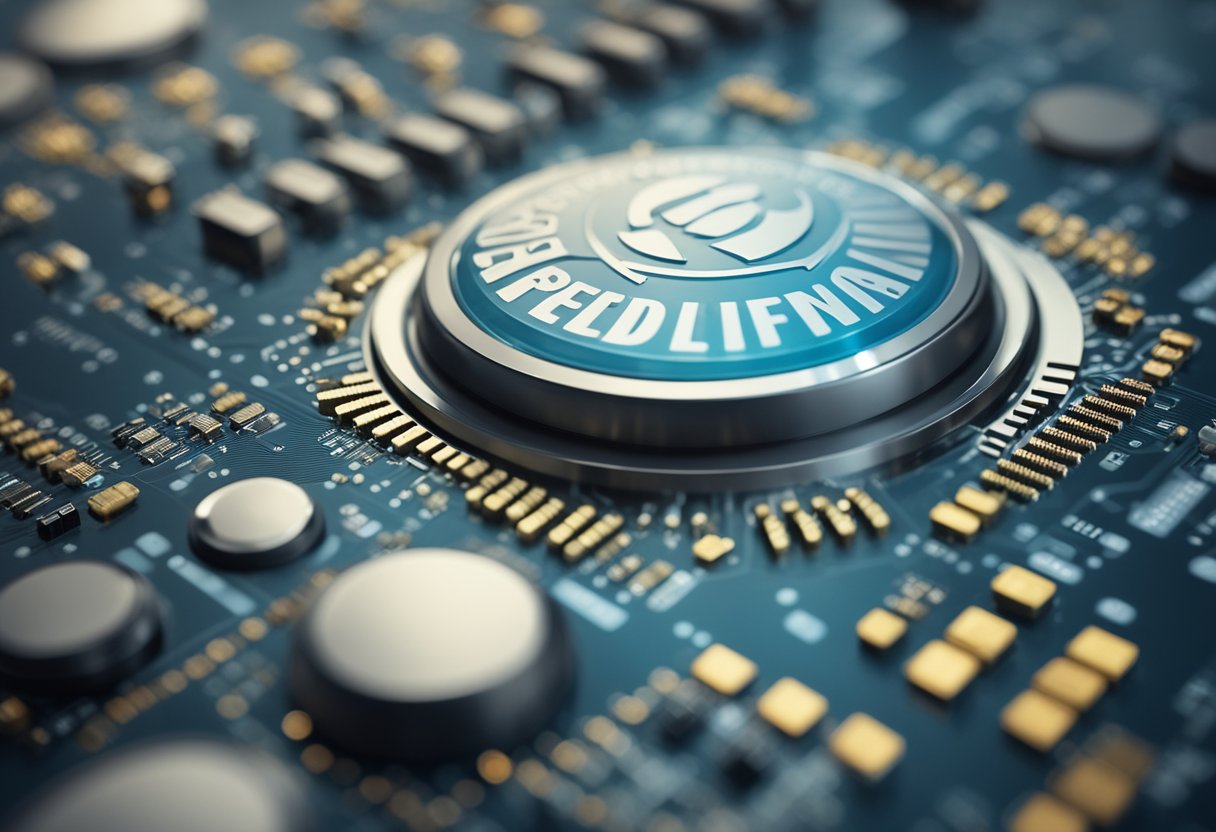 Um botão "Identificação de Problemas" desativado em uma interface digital, cercado por ícones de erro e um esquema de cores desbotado