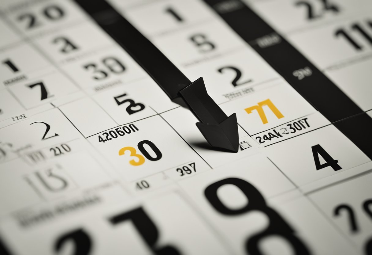 Um calendário com o ano de 2007 circulado e uma seta apontando para o ano atual