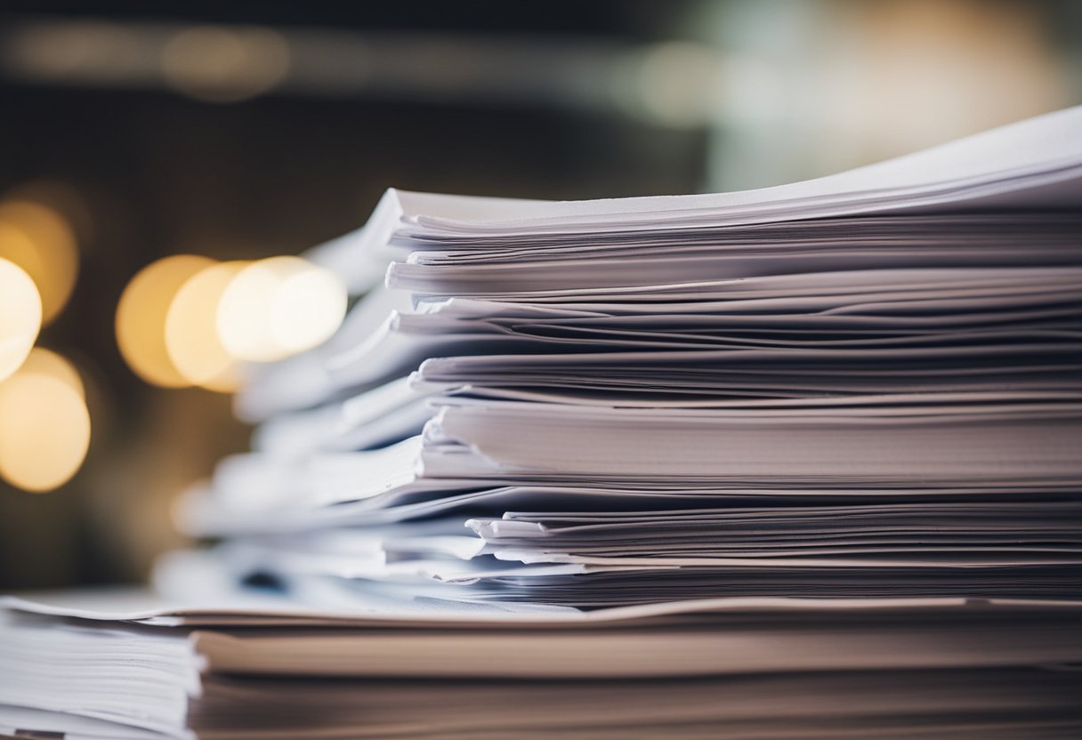 Uma pilha de documentos fiscais da Amil para o ano de 2025