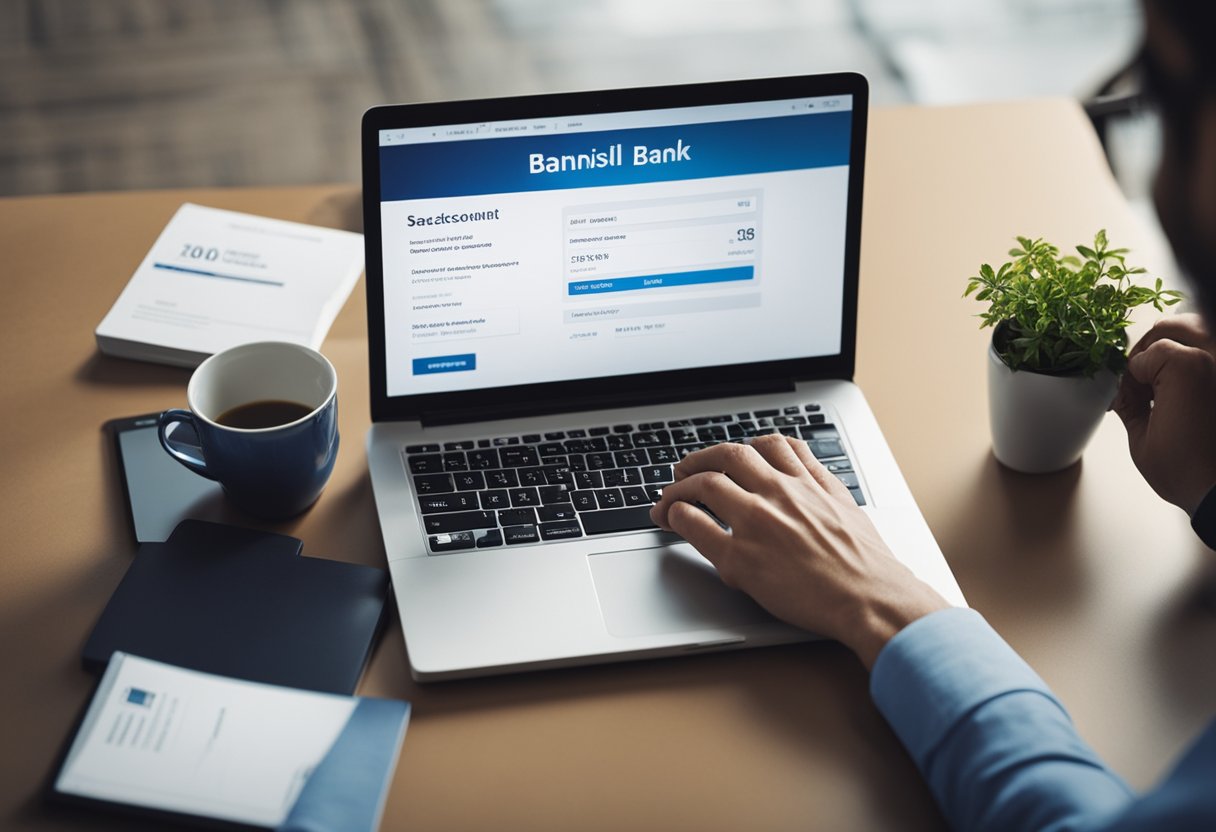 Uma pessoa acessando sua conta bancária Banrisul online para visualizar seu extrato de renda