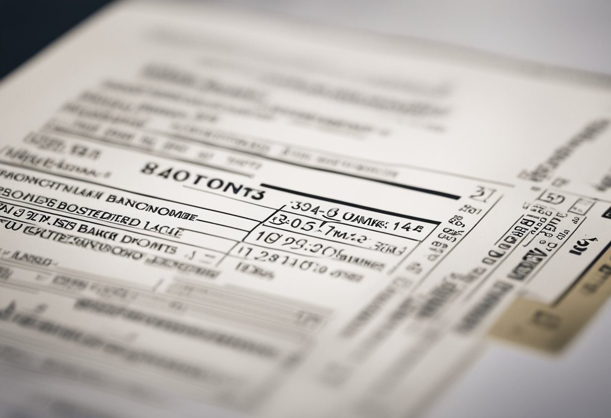 Um extrato bancário simples e moderno com logo e informações básicas de renda