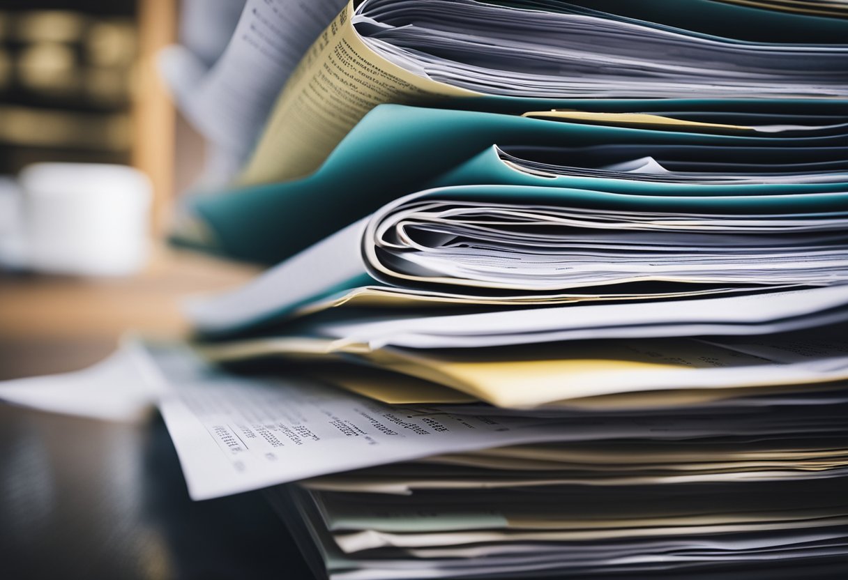 Uma pilha de documentos financeiros com o relatório de renda GEAP 2025 no topo