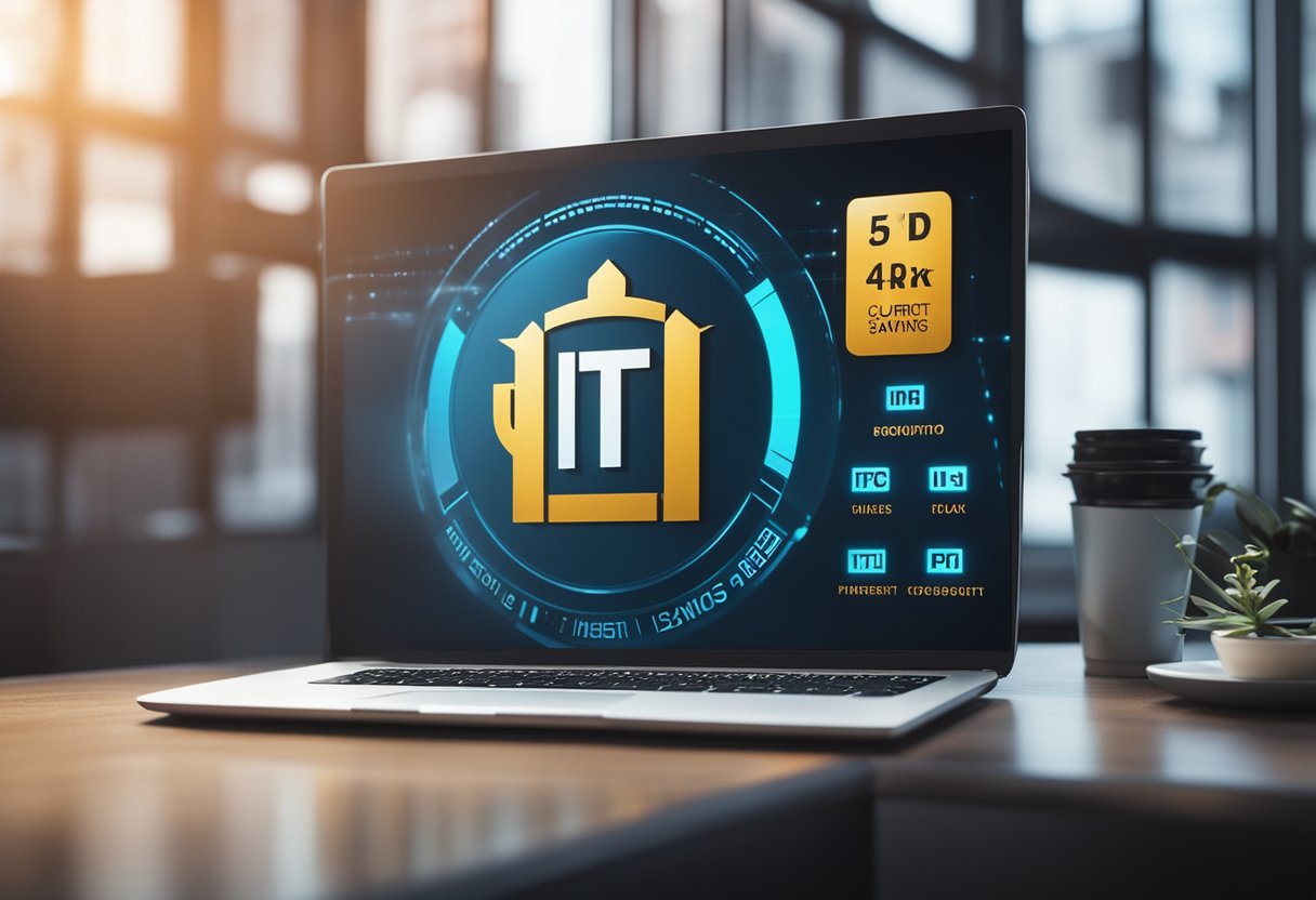Uma tela de computador exibindo o logotipo do ITI e opções para conta corrente ou conta poupança