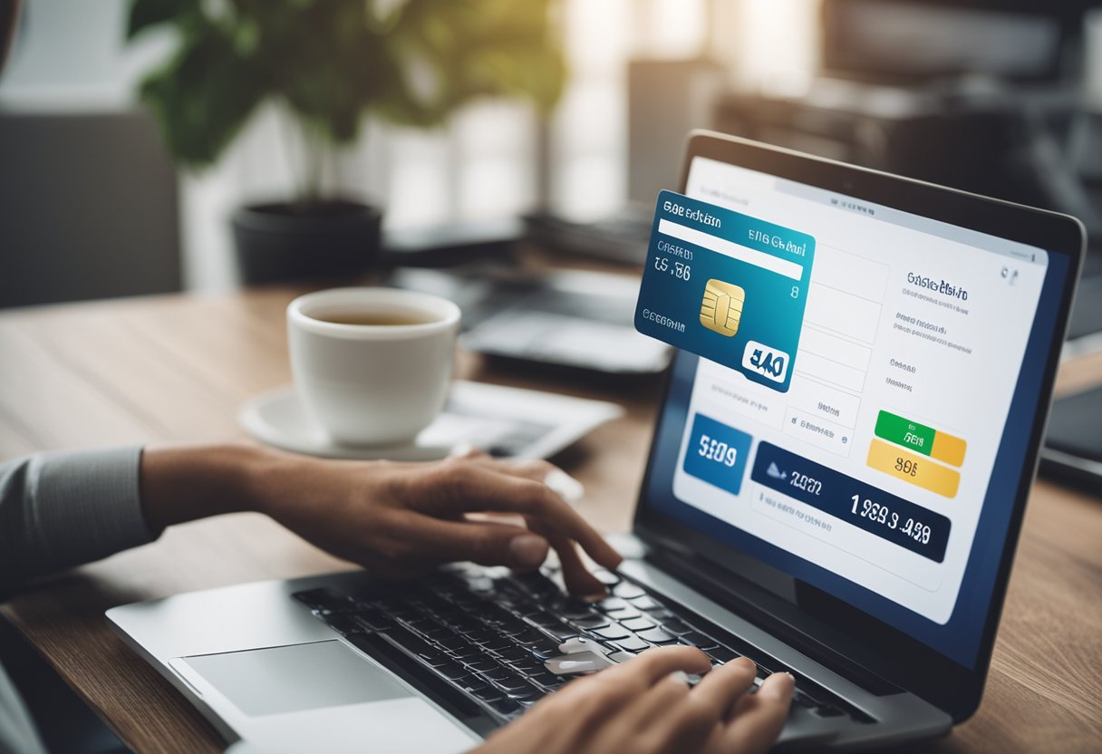 Uma pessoa verificando o limite do seu cartão de crédito da Casa Bahia online e pesquisando como aumentá-lo