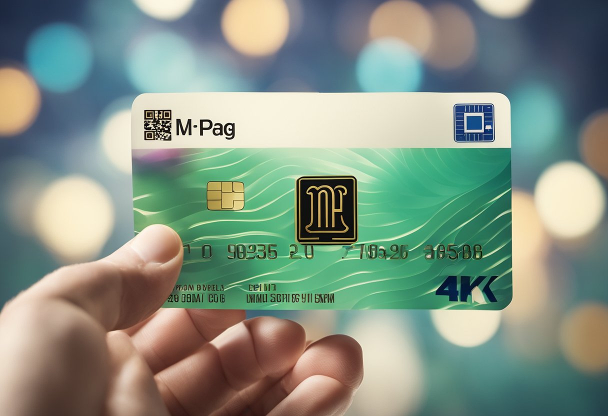 Uma mão segurando um cartão "Meu Pag" com um limite de crédito inicial visível