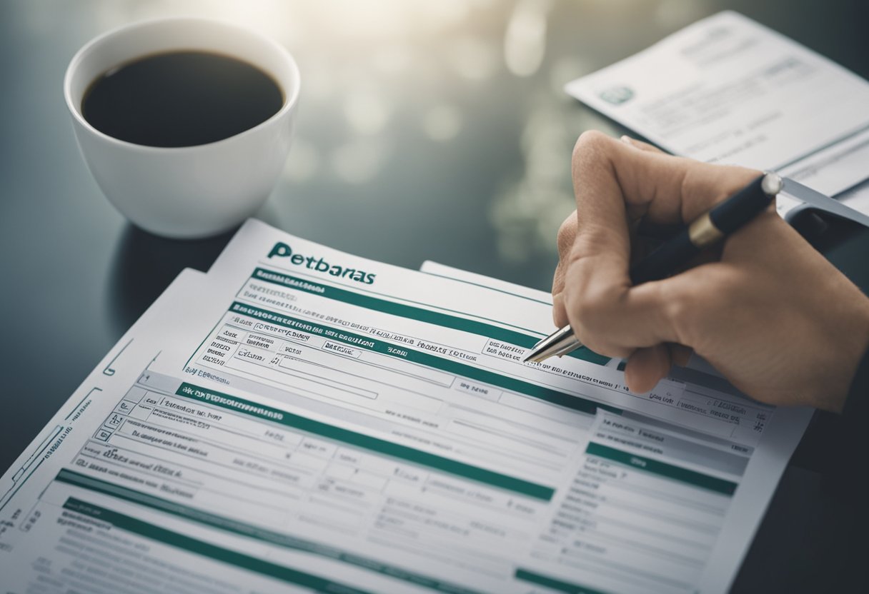 Uma pessoa preenche um formulário para solicitar um cartão pet da Petrobras com um limite inicial