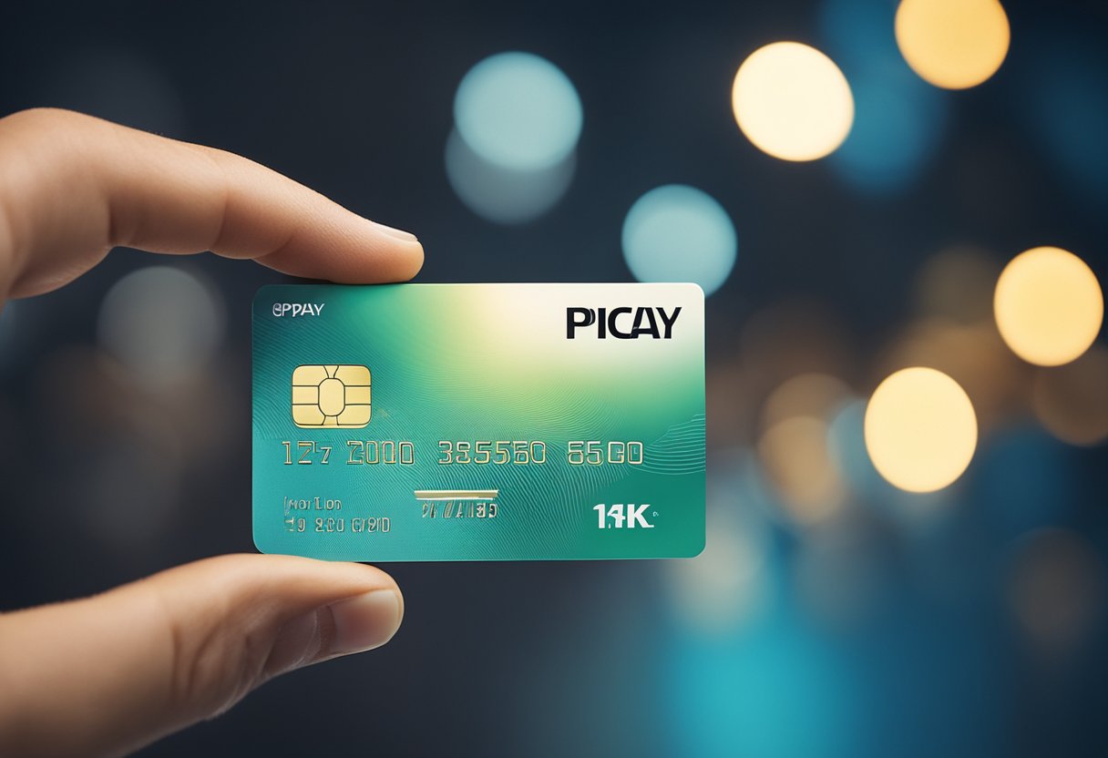 Uma mão segurando um cartão PicPay com um saldo inicial limitado